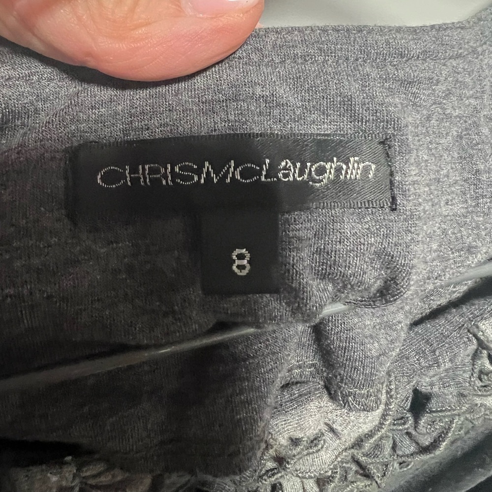 Chris McLaughlin Gray Pullover Stretch 3/4 Sleeve Shift Dress (MB1) - Picture 9 of 10